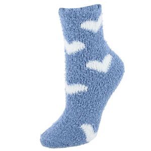 CTM Women's Hearts Soft and Cozy Lounge Socks by Wootie (1 Pair)